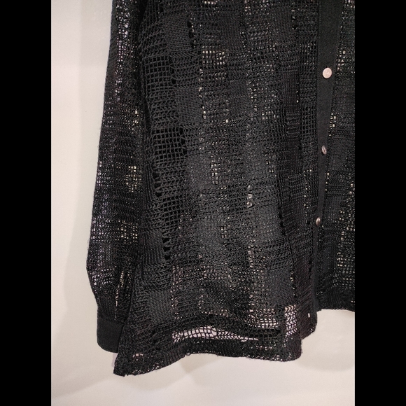 Black Crochet knit Shirt - Picture 4 of 11